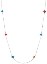 Preciosa Lung oțel colier Gemini cu cehă cristal Preciosa 7337 70 albastru red
