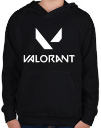 printfashion Valorant logo - Gyerek kapucnis pulóver - Fekete (2526140)