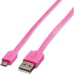 Roline Кабел USB2.0 A-Micro B, M/M, 1m, pink (11.02.8762)