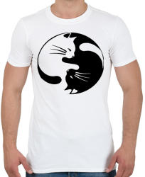 printfashion Jin jang cicák - Férfi póló - Fehér (2533276)