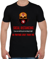 printfashion social distancing - Férfi póló - Fekete (2503306)