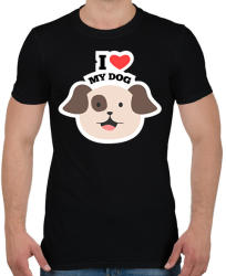 printfashion I love dags - Férfi póló - Fekete (2536142)