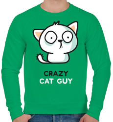 printfashion Cat guy - Férfi pulóver - Zöld (2532732)