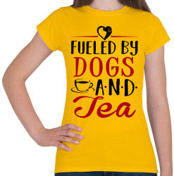 printfashion Fueled by dogs and tea - Női póló - Sárga (2539823)