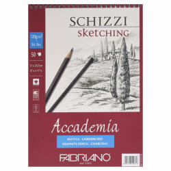 Fedrigoni Bloc de desen si schite A4, cu spirala, 120 g, FABRIANO Accademia Sketching, 50 file
