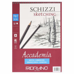 Fedrigoni Bloc de desen si schite A3, cu spirala, 120 g, FABRIANO Accademia Sketching, 50 file