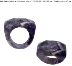  Inele Ametist Chevron Dreptunghi Fatetat - Diametru Gaura 63 mm