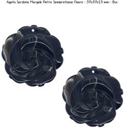 Agata Sardonix Margele Pietre Semipretioase Floare - 37x37x13 mm - Buc
