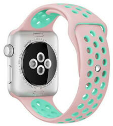 iUni Curea iUni compatibila cu Apple Watch 1/2/3/4/5/6/7, 42mm, Silicon Sport, Pink/Blue (503900)