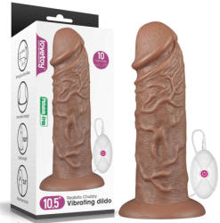 Lovetoy Realistic Chubby Vibrating Dildo 10.5" Brown Dildo