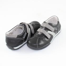 Marelbo Pantofi Piele Naturala Copii - Negru, Gri, Marelbo - C02 -NegruGri - Marimea 25