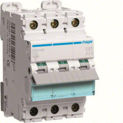 Hager NDN340 Kismegszakító 3P, D-40A, 10kA, 3M (NDN340)