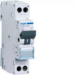 Hager MJN510A Kismegszakító 1P+N, C-10A, 4, 5kA, 1M (MJN510A)