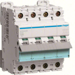 Hager NDN440 Kismegszakító 4P, D-40A, 10kA, 4M (NDN440)