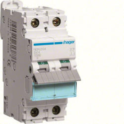 Hager NDN204 Kismegszakító 2P, D-4A, 10kA, 2M (NDN204)