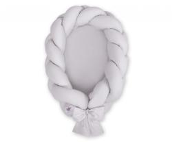 BabyLion Fonott babafészek és rácsvédő - 2in1 - szürke - szürke alap