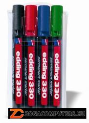  Alkoholos marker készlet, 1-5 mm, vágott, EDDING "330", 4 különböző szín (TED330W)