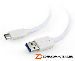 USB3.0(apa) to USB3.1(Type-C)(apa) 1m fehér kábel CCP-USB3-AMCM-1M-W GEMBIRD