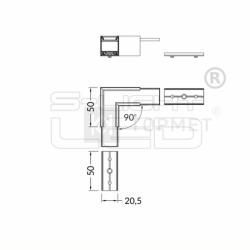 Topmet LED profil LINEA20 fekete sarokidom 90° (C1860002)