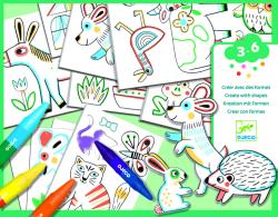DJECO Atelier creativ de desen si decupat, Djeco, Animale (DJ08997)
