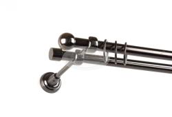  Béta onyx színű 2 rudas fém karnis szett csöndesgyűrűs (19 mm)