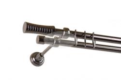Zéta onyx színű 2 rudas fém karnis szett csöndesgyűrűs (19 mm)