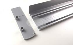  2 soros előlapos ezüst színű alumínium sín tartozékokkal