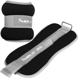 MOVIT MOVIT® Neoprén fényvisszaverő bokasúly 2 x 3 kg fekete