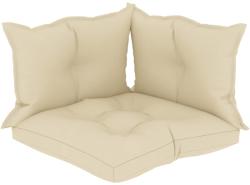 vidaXL Perne de paleți, 3 buc. , crem, material textil (47475)