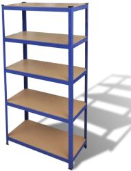vidaXL Raft depozitare cu 5 niveluri, albastru, oțel&lemn prelucrat (141126)
