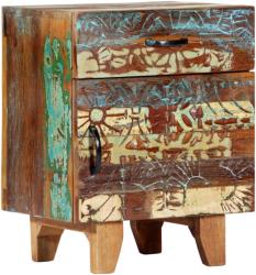 vidaXL Noptieră sculptată manual, 40 x 30 x 50 cm, lemn masiv reciclat (247911) - vidaxl