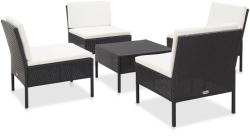 vidaXL Set mobilier de grădină cu perne, 5 piese, negru, poliratan (48944) - vidaxl