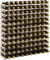 vidaXL Suport sticle de vin pentru 120 sticle, lemn masiv de pin (282472) - vidaxl Suport sticla vin