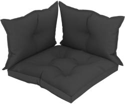 vidaXL Perne de canapea din paleți, 3 buc. , negru, material textil (47463)