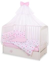 BabyLion 5 részes ágyneműhuzat szett - Rózsaszín csillagok