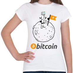 printfashion bitcoin moon - Női póló - Fehér (2561586)