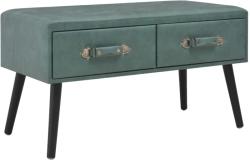 vidaXL Măsuță de cafea, verde marin, 80 x 40 x 46 cm, piele ecologică (247546) Masa de cafea