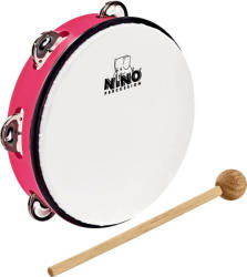 Nino Percussion NINO51SP abs tamburin, egysoros, rózsaszín, nikkel/ezüst csengők
