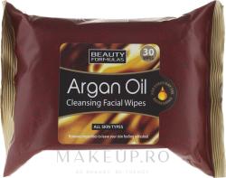 Beauty Formulas Șervețele de curățare pentru față - Beauty Formulas Argan Oil Cleansing Facial Wipes 30 buc