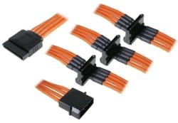 BitFenix Cablu adaptor BitFenix Alchemy 4-pini Molex la 4x SATA, 20cm, portocaliu, BFA-MSC-M4SA20OK-RP