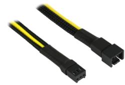 Nanoxia Cablu prelungitor Nanoxia 3-pini Molex, Single Sleeve, 30cm, Black/Yellow, 900900217