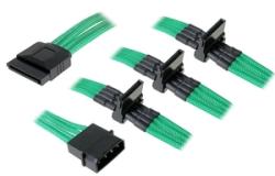 BitFenix Cablu adaptor BitFenix Alchemy 4-pini Molex la 4x SATA, 20cm, verde, BFA-MSC-M4SA20GK-RP