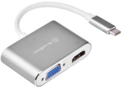 SilverStone Adaptor de la USB Type-C la HDMI si VGA Silverstone EP16 Charcoal, SST-EP16C