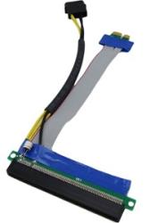 Cablu adaptor - Powered Riser, de la PCIe x1 la PCIe x16, 190mm, flexibil, cu alimentare si condensatori, CB-106-OK