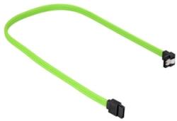 Sharkoon Cablu Sharkoon SATA3, conector in unghi drept, 45cm, Green, 4044951016525