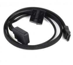 SilverStone Cablu adaptor slim-SATA la SATA SilverStone CP10, ecranare EMI, sleeving negru