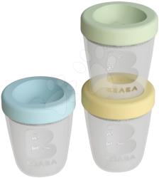 Beaba Recipient pentru mâncare Beaba Silicone Portions Spring recipiente din silicon 3x200 ml albastru, galben și verde de la 0 luni (BE912779)