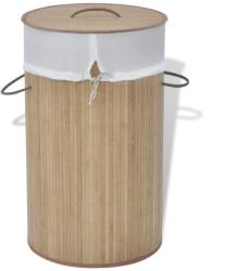 vidaXL Coș de rufe cilindric din bambus maro (242723) - vidaxl