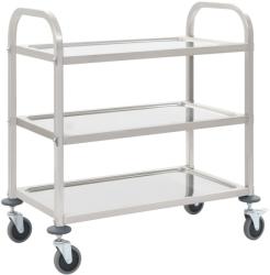 vidaXL Cărucior de bucătărie 3 niveluri 95x45x83, 5 cm oțel inoxidabil (50915)