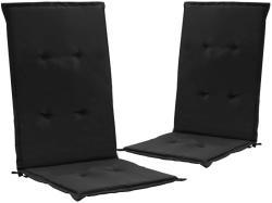 vidaXL Perne scaun de grădină, 2 buc. , negru, 120x50x3 cm (47538)